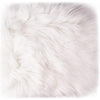 12’’ Small Faux Fur Sheepskin Cushion Soft Plush Area Rug, White Photo Background for Small Product Desktop Photography, Jewelry, Watches, Cosmetics, Ornament, Nail Art, Display and Decor (Square) - White