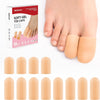 Bukihome 12 PCS Toe Protectors, Silicone Toe Caps to Cushion Toe Blister, Corn, Callus, Hammer Toes,Great for Running, Walking, Stop Toe Pain (White,Multi-Size) - Beige