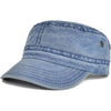 VOBOOM Washed Cotton Military Cadet Army Caps Unique Design Vintage Flat Top Hat - Navy