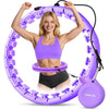 U1 Smart Weighted Hula Hoop – 30 Knots 19"–61" Adjustable Waist, Magnetic Lock with Spring Massage Heads, Infinity Hoop Plus Size for Adults & Kids, Ab Workout, Weight Loss, Abdominal Toner - Light Purple-30 Knots 61"