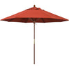 California Umbrella 9' Round Hardwood Frame Market Umbrella, Stainless Steel Hardware, Push Open, Navy Blue Olefin - Sunset
