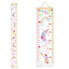 Mibote Baby Growth Height Chart Handing Ruler Wall Decor for Kids, Canvas Removable Height Growth Chart 79" x 7.9" (Black & White) - unicorn