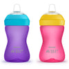 Philips AVENT My Grippy Spout Sippy Cup with Soft Spout and Leak-Proof Design, Pink/Purple, 10oz, 2pk, SCF801/22 - Pink/Purple