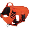 ICEFANG Tactical Dog Harness, Large Size,2X Metal Buckle,Working Dog MOLLE Vest with Handle,No Pulling Front Leash Clip,Hook and Loop Panel (Brown,L (Pack of 1)) - Orange