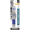 Zebra Pen G-301 Retractable Gel Pen, 0.7mm Medium Point, Stainless Steel Barrel, Ideal for Office Supplies, School Supplies & Teacher Supplies, Blue Ink, 2-Pack (41322) - Blue A