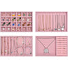 ProCase Stackable Jewelry Organizer Trays for Drawers, Jewelry Drawer Inserts Container Display Case Storage for Earring Necklace Rings Bracelet with Removable Dividers -Grey, 4 Layers - Dustypink