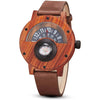 Men's Handmade Wooden Watches Mens Lightweight Analog Quartz Wood Mens Wrist Watch with Compass - # GO-146