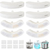 NPET Upgraded Design 4 Pack Replacement Filters for WF050/WF100 Cat Water Fountain and WF210 Stainless Steel Pet Drinking Fountain - Upgraded-8pcs