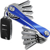 KEYSMART Key Holder for Keychain - Compact Key Organizer for Key Chain, Minimalist Clutter-Free EDC Keychains, Key Ring for Car Fobs Key Chains, Expandable (Up to 8 Keys, Black Flex) - Blue