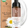 Self Tanner Mousse - USA Made with Natural & Organic Ingredients, Self Tanning Mousse for Fake Tan, Sunless Tanner for Pale Skin, Clear & Non Toxic Tanning Foam for Streak Free Finish, No Orange Color - Medium to Dark