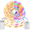 echosari Battery Powered Led Strip Lights with Remote Warm White, 8 Modes, Dimmable, Timer, Self-Adhesive, Cuttable, Waterproof, 9.8FT 90Led Strip Lights for TV Kitchen Cupboard Bedroom Decor - Warm White & Multicolor