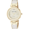 Anne Klein Women's Genuine Diamond Dial Bangle Watch - Ivory/Gold