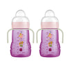 MAM Trainer Sippy Cup for Toddlers 1-3, 8 oz. Transition Drinking Cup with Extra-Soft Spout, Spill-Free Nipple, and Non-Slip Handles, for Boys 4+ Months, 1 Count - 2 Count (8 oz)