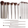 BS-MALL Makeup Brush Set 18 Pcs Premium Synthetic Foundation Powder Concealers Eye shadows Blush Makeup Brushes with black case - Matte white beige