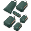 Compression Packing Cubes Set for Travel - Lightweight, Durable Clothes Organizer for Carry-On Luggage and Suitcases by TRIPPED Travel Gear - Sequoia (Green and Brown)