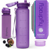 Hydracy Water Bottle with Time Marker -Large BPA Free Water Bottle & No Sweat Sleeve -Leak Proof Gym Bottle with Fruit Infuser Strainer & Times to Drink -Ideal for Fitness Sports & Outdoors - Berry Blue