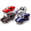 KiNSMART - 1967 Ford Shelby Mustang GT500 1:38 Scale 5" Die Cast Metal Model Toy Muscle Car (Blue) - 4set