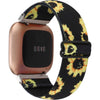 Adjustable Elastic Watch Band Compatible with Fitbit Versa/Versa 2/Versa Lite Special Edition for Women Men Nylon Stretchy Strap Wristband for Fitbit Versa Smart Watch (Black Stripes) - Black Sunflower
