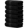 Luxury White Hand Towels - Soft 100% Turkish Cotton | Highly Absorbent Hotel spa Bathroom Towel Collection | 16x30 Inch | Set of 6 - 04: Black