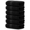 Luxury White Hand Towels - Soft 100% Turkish Cotton | Highly Absorbent Hotel spa Bathroom Towel Collection | 16x30 Inch | Set of 6 - 04: Black