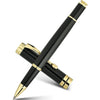 BEILUNER Ballpoint Pens, Stunning Black Chrome Metal Pen with Golden Trim, Best Ball Pen Gift Set for Men & Women, Professional, Executive, Office, Nice Pens-Gift Box with 0.5mm Black Extra Refill - Black Gold