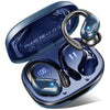 Ltinist Wireless Earbud, Bluetooth 5.3 Headphones Pure Bass Sound with Earhooks, 75H Battery Over Ear Headphones with Dual-LED Display, IP7 Waterproof Earphones Built-in Microphone for Running Sports - Blue