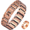Jecanori Pure Copper Bracelet for Men, Ultra Strength Magnetic Cross Bracelets for Men, Mens Copper Cross Bracelet, Jewelry Gift with Sizing Tool - 3 Row Copper