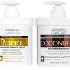Advanced Clinicals Manuka Honey Body Cream For Women & Men | Body Butter Lotion For Extremely Dry Skin | Collagen Cream | Skincare Moisturizer Hydrating Balm Improves Look Of Aging Skin, 16 Ounce - 2 Piece Set