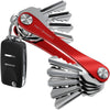 KEYSMART Key Holder for Keychain - Compact Key Organizer for Key Chain, Minimalist Clutter-Free EDC Keychains, Key Ring for Car Fobs Key Chains, Expandable (Up to 8 Keys, Black Flex) - Red