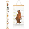 Mibote Baby Growth Height Chart Handing Ruler Wall Decor for Kids, Canvas Removable Height Growth Chart 79" x 7.9" (Black & White) - Animal