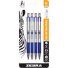 Zebra Pen G-301 Retractable Gel Pen, 0.7mm Medium Point, Stainless Steel Barrel, Ideal for Office Supplies, School Supplies & Teacher Supplies, Blue Ink, 2-Pack (41322) - Blue B