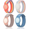 Kids Wristband Compatible with Apple AirTag, Protective Case for Air Tag GPS Tracker Holder with Nylon Bracelet, Adjustable Anti Lost Watch Band for Toddler Child Elder(Rainbow A) - Rainbow & Blue & Pink
