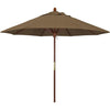 California Umbrella 9' Round Hardwood Frame Market Umbrella, Stainless Steel Hardware, Push Open, Navy Blue Olefin - Sesame