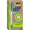 BIC Ecolutions Clic Stic Blue Ballpoint Pens, Medium Point (1.0mm), 12-Count Pack, Retractable Ball Point Pens Made from 78% Recycled Plastic - Blue