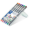 STAEDTLER 30805-SSB6 Pigment Liner Pens - Assorted Colours, 0.5 mm (Set of 6) - Assorted Colours