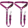 SlowTon Dog Seat Belt for Car, 2 Pack Dog Car Harness Seatbelt Adjustable with Elastic Bungee Buffer, 2 in 1 Pet Car Leash Headrest Restraint Dog Reflective Safety Tether (Black, Headrest+Clip) - I.Fushia