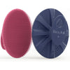 Silicone Body Scrubber Shower Bath Wash Brush Gentle Exfoliating Scrub Cleansing Loofah for Women Men Baby Sensitive Skin, Easy to Clean, Lather Nicely, More Hygienic, 1 Pack, Black - Pink+blue