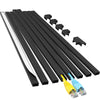 Yecaye Cord Hider, 113in One-Cord Cable Concealer, Cord Covers for Wires on Wall, Easy Install Cable Management Kit for 2 Small Wires, Cables Raceway Home Office, W0.59in H0.4in, White - Black