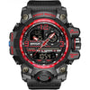 AIMES Mens Watches Sports Outdoor Waterproof Military Watch for Men Tactical Watch Analog Digital Date Alarm Stopwatch Multi-Function Tactics Big Face Wristwatch for Men - 3133-Red