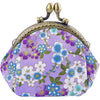 Oyachic Coin Purse,Floral Change Purse,Vintage Coin Pouch,Small Wallet with Kiss Lock Clasp for Women,Girls - purple