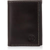 Timberland Men's Leather Trifold Wallet with ID Window - Brown (Cloudy)