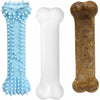 Nylabone Puppy Chew Toys & Natural Treat Triple Pack, Puppy Enrichment Teething Toys, Pink, Chicken & Bacon Flavor, Small Dogs - Up to 25 Ibs, 3 Pack - Blue