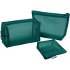 Aosbos 3-Pack Mesh Cosmetic Bag Set - Travel/On-The-Go Makeup Storage, Zipper Closure Small Pouch - Green