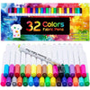 Fabric Markers Pen, 32 Colors Permanent Fabric Paint Pens for T-Shirt, Fine Tips Art Marker Set for Canvas Bags Hats Sneakers and Textiles - Multicolor