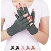 DISUPPO Arthritis Compression Gloves Relieve Pain from Rheumatoid, RSI,Carpal Tunnel, Hand Gloves Fingerless for Computer Typing and Dailywork, Support for Hands and Joints (L, Black) - Gray