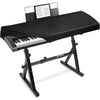 Explore Land Stretchy 88 Keys Piano Keyboard Dust Cover with Music Stand Opening for Digital Electronic Piano (Music) - Leather Black