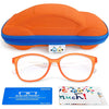 Blue Light Glasses for Kids Girls Boys with Cute Car Case, UV400 Protection, Anti Blue Ray Age3-12 - Orange&white