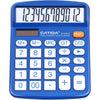CATIGA 12 Digits Desktop Calculator with Large LCD Display and Sensitive Button, Dual Solar Power and Battery, Standard Function for Office, Home, School, CD-2786 - 1.51) Blue