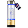 LevelUpWay - Hydrogen Water Bottle Up to 4000PPB SPE PEM Technology Water Ionizer (Borosilicate Glass, Silver) - gold
