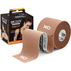 OK TAPE Kinesiology Tape 10 inches Precut, 20 Strips, Cotton Elastic Athletic Tape Latex Free, 2in x 16ft, Black - Beige